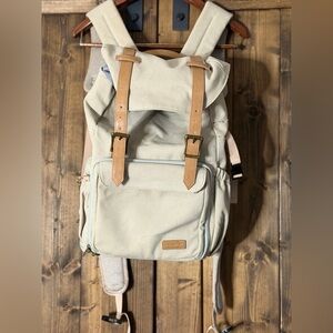 Elegant Beige Backpack with Tan Straps